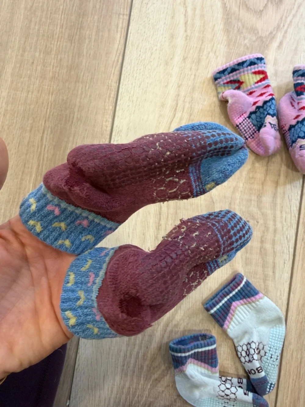 Bombas Kids Multicolor Patterned Socks - Pink, Blue, Cream, Maroon